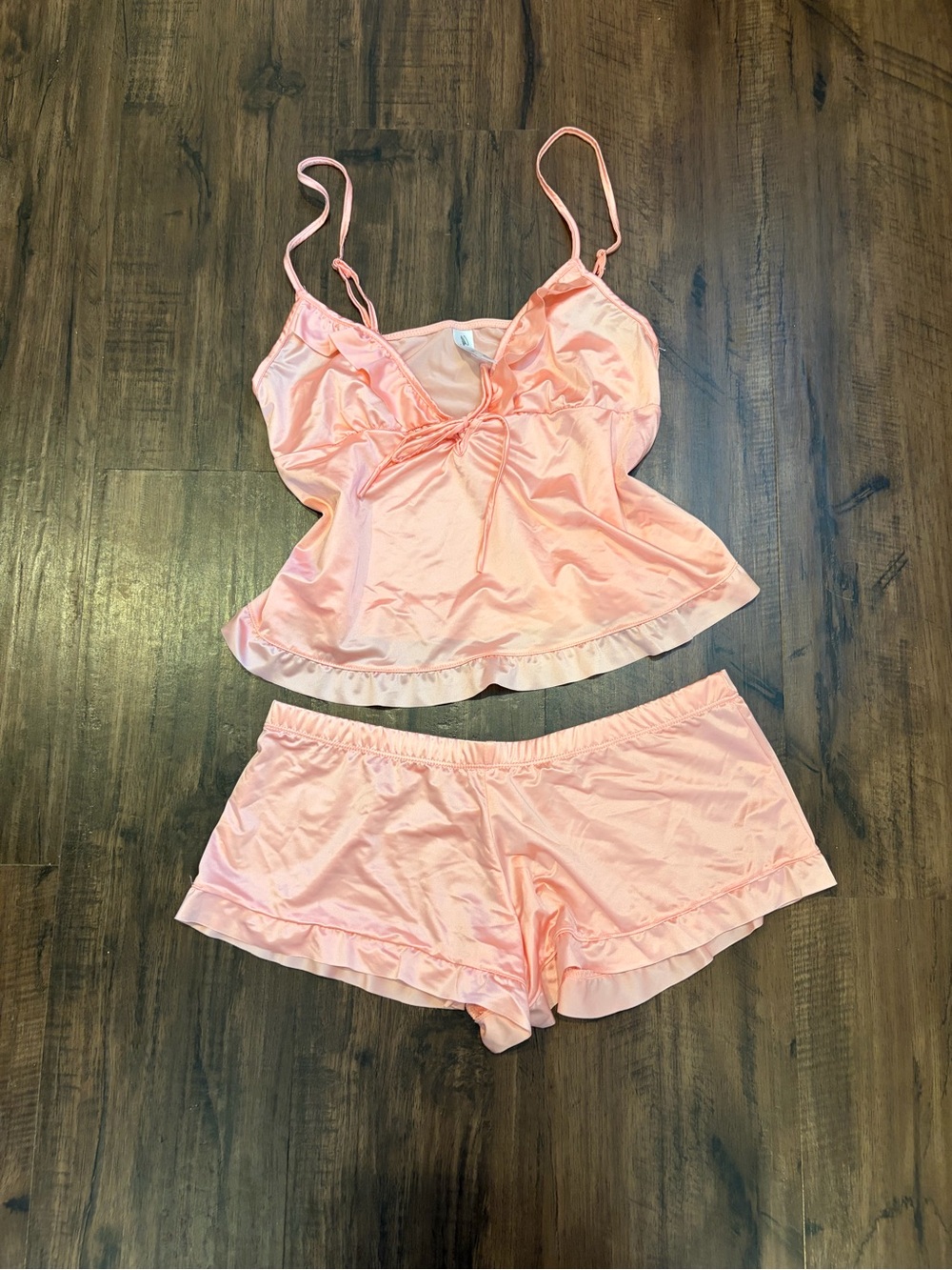 Marilyn Monroe Peach Satin Cami & Ruffle Shorts Sleep Set